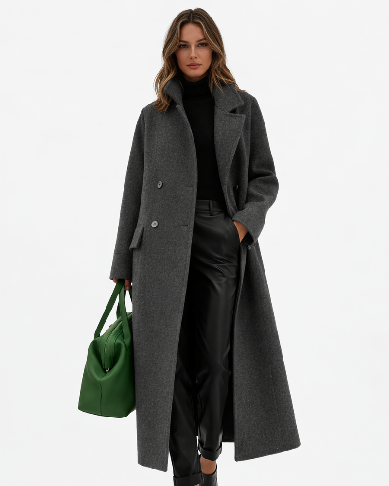 Charlie Cappotto Donna Lungo Elegante – Cappotto con Collo Alto e Bottoni