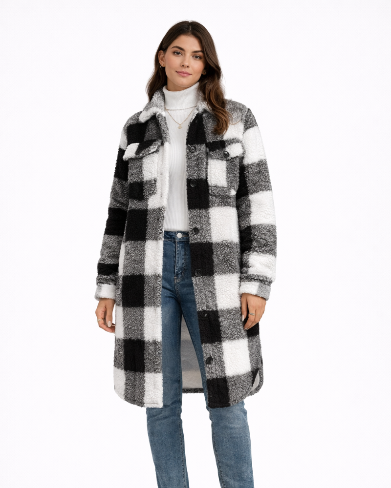 Guada Manteau Teddy Femme Oversize – Manteau d'Hiver Doux et Chaud Style Décontracté