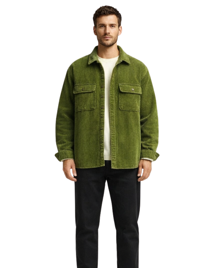 Carlo Giacca Uomo Velluto a Coste – Cappotto Sherpa Caldo Vintage in Cotone Egiziano