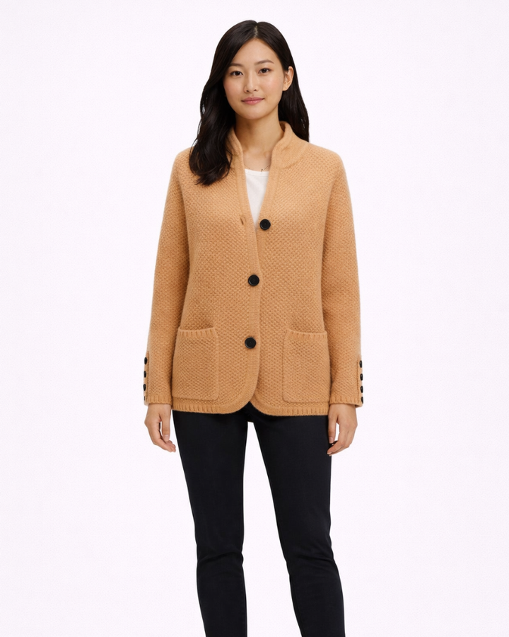 Cardigan Poppy pentru femei din lână – Pulover elegant cu nasturi, croială lejeră