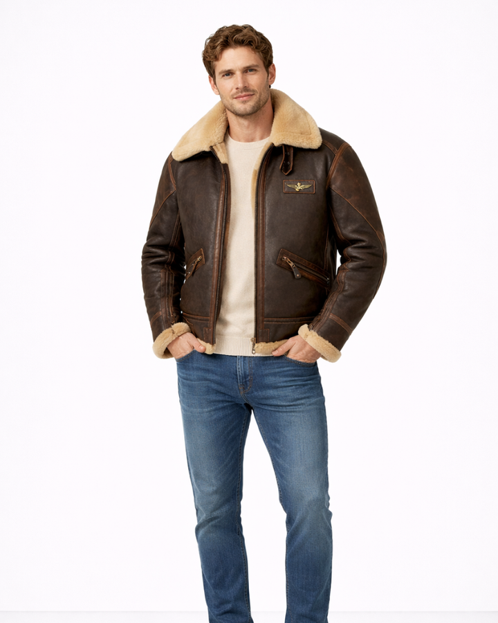 Donito Kurtka Pilota Męska – Elegancka Casualowa Kurtka Lotnicza Slim Fit Zimowa