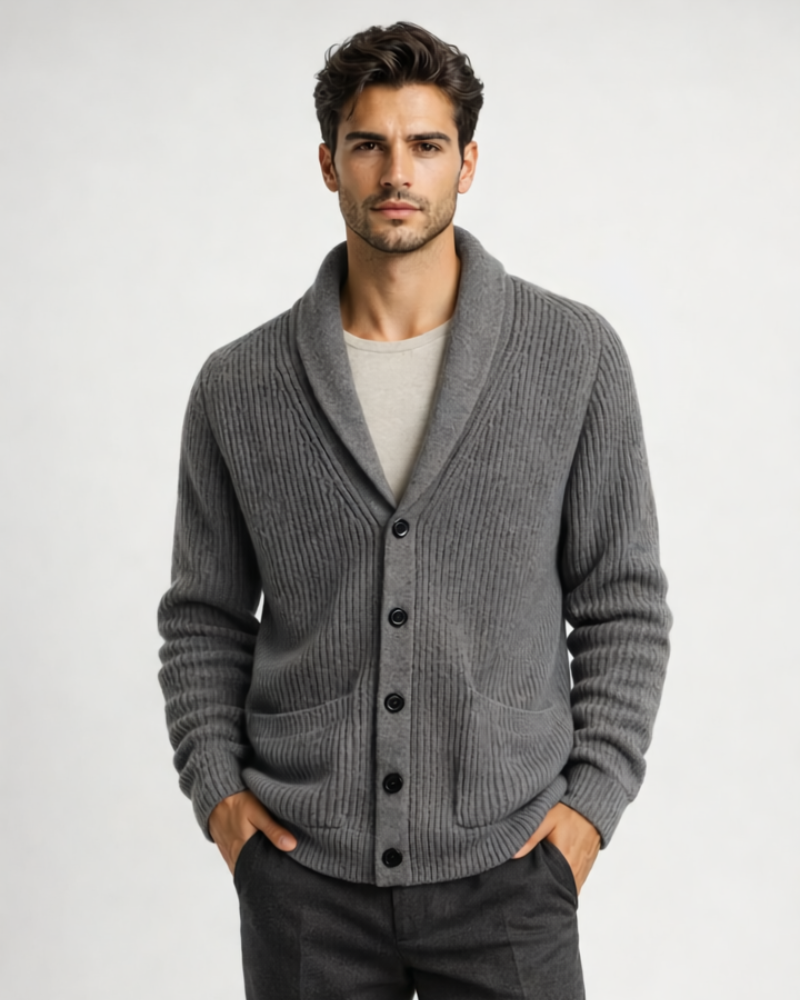 Danillo Kardigan Męski Elegancki – Sweter z Guzikami i Kieszeniami, Kardigan Zimowy