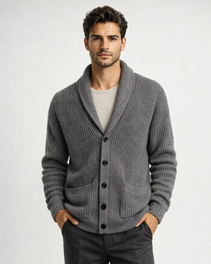 Danillo Kardigan Męski Elegancki – Sweter z Guzikami i Kieszeniami, Kardigan Zimowy
