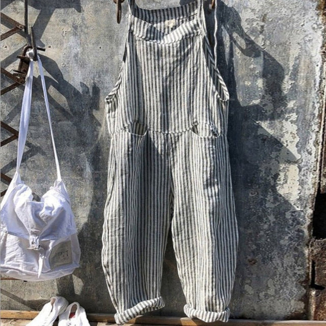 Salopetă fără mâneci cu carouri pentru femei | Vară