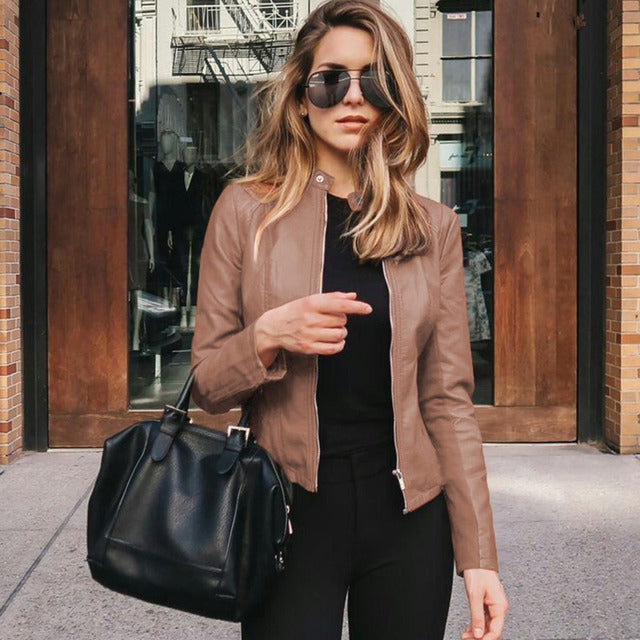 Fitted Leather Jacket for Women | Winter