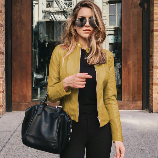 Fitted Leather Jacket for Women | Winter