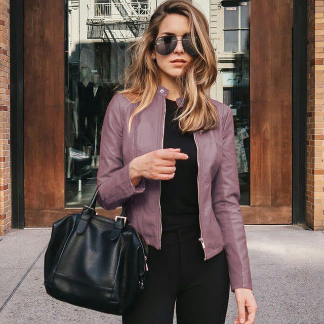 Fitted Leather Jacket for Women | Winter