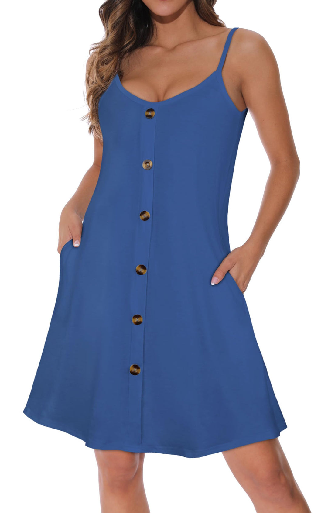 Veloura Vestito Estivo Donna – Spalline Sottili Regolabili, Scollo a V & Tasche Casual