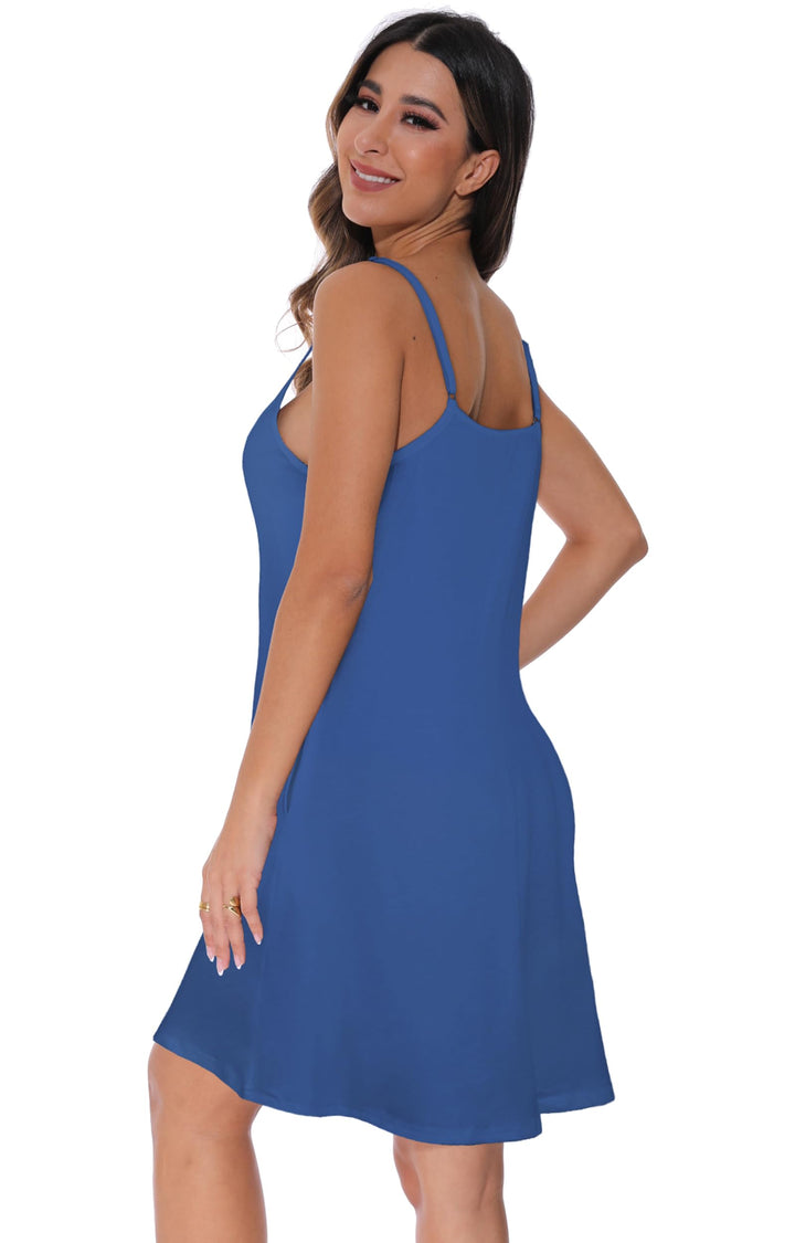 Veloura Vestito Estivo Donna – Spalline Sottili Regolabili, Scollo a V & Tasche Casual