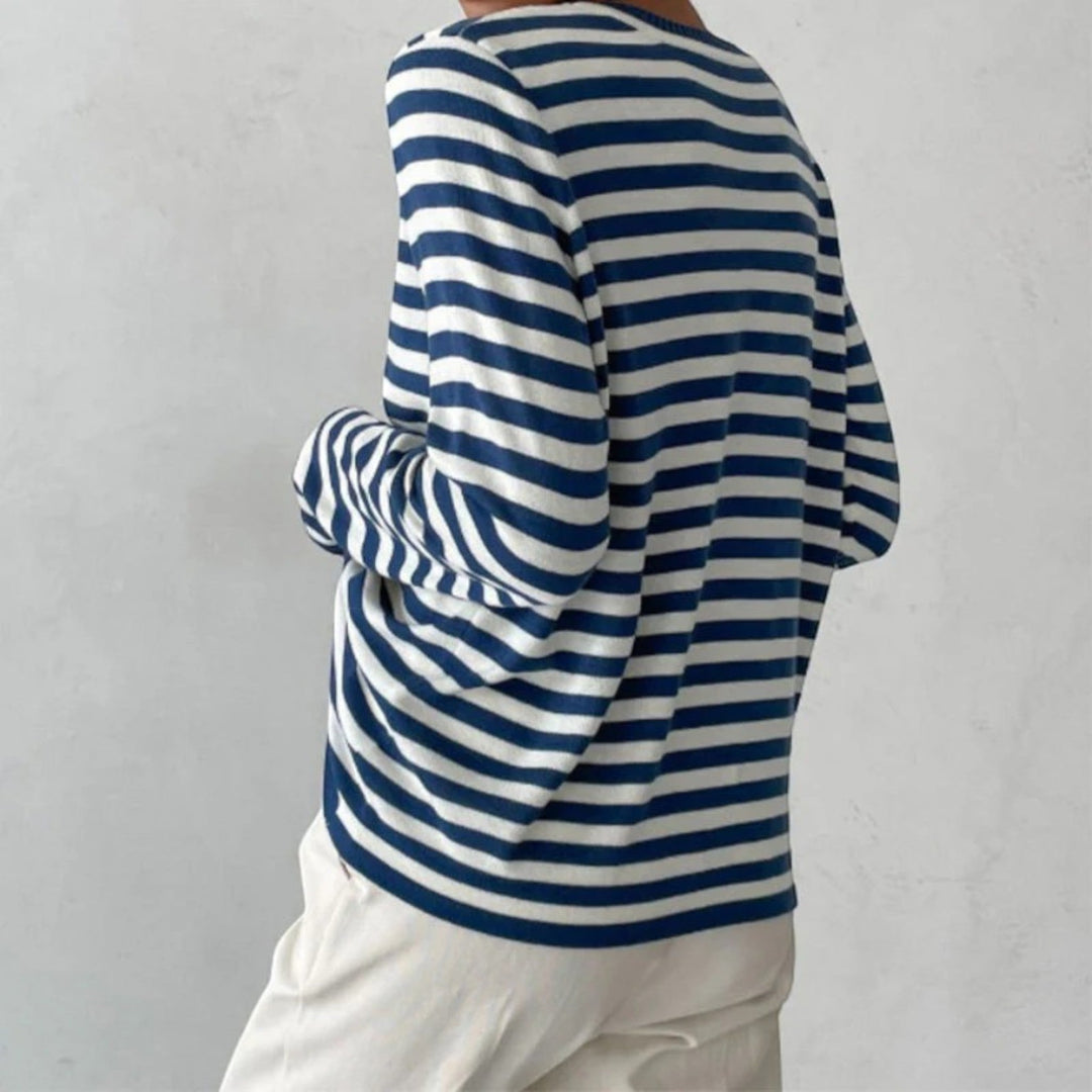 Aurora | Tricou clasic cu dungi și mâneci lungi pentru femei