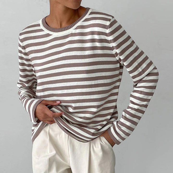 Aurora | Tricou clasic cu dungi și mâneci lungi pentru femei