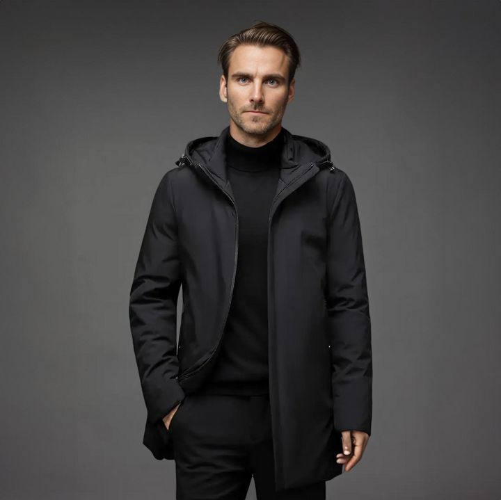 Parka d'Hiver Homme Mario – Manteau Matelassé avec Capuche & Protection Contre le Vent et la Pluie