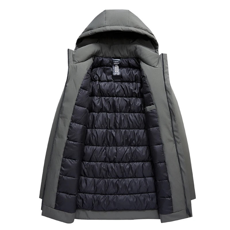 Parka d'Hiver Homme Mario – Manteau Matelassé avec Capuche & Protection Contre le Vent et la Pluie