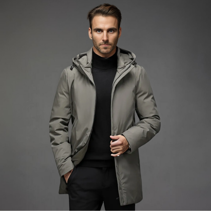Parka d'Hiver Homme Mario – Manteau Matelassé avec Capuche & Protection Contre le Vent et la Pluie