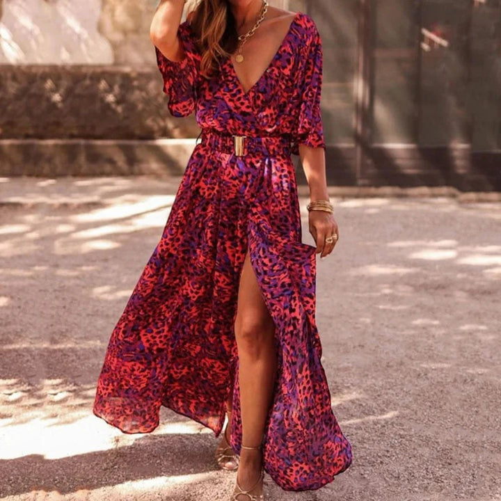 Rochie de vară elegantă cu decolteu în V pentru femei | Maxi