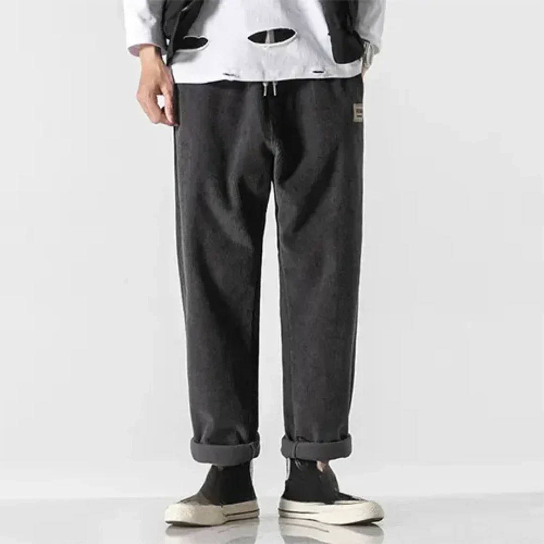 Pantaloni din catifea cu dungi pentru bărbați | Oversize