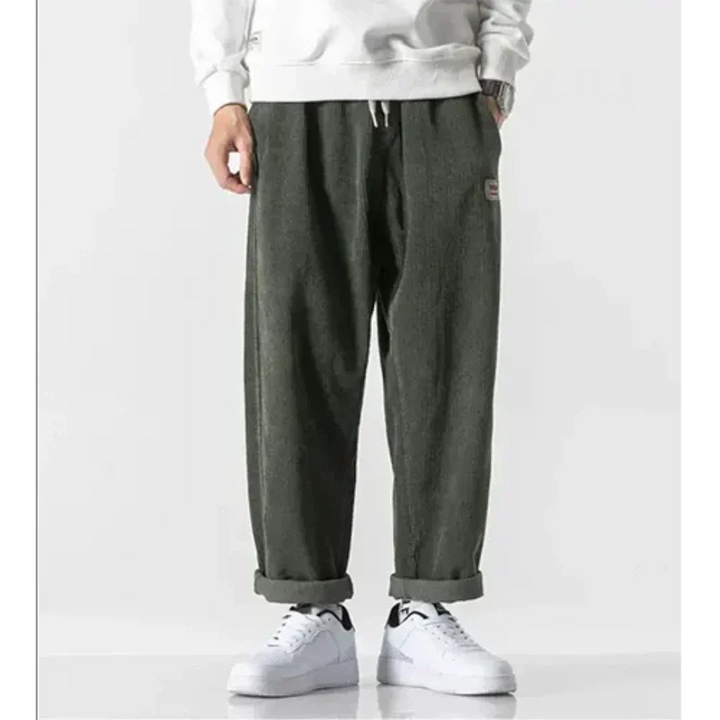 Pantaloni din catifea cu dungi pentru bărbați | Oversize