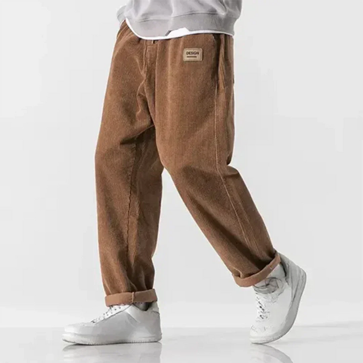 Pantaloni din catifea cu dungi pentru bărbați | Oversize