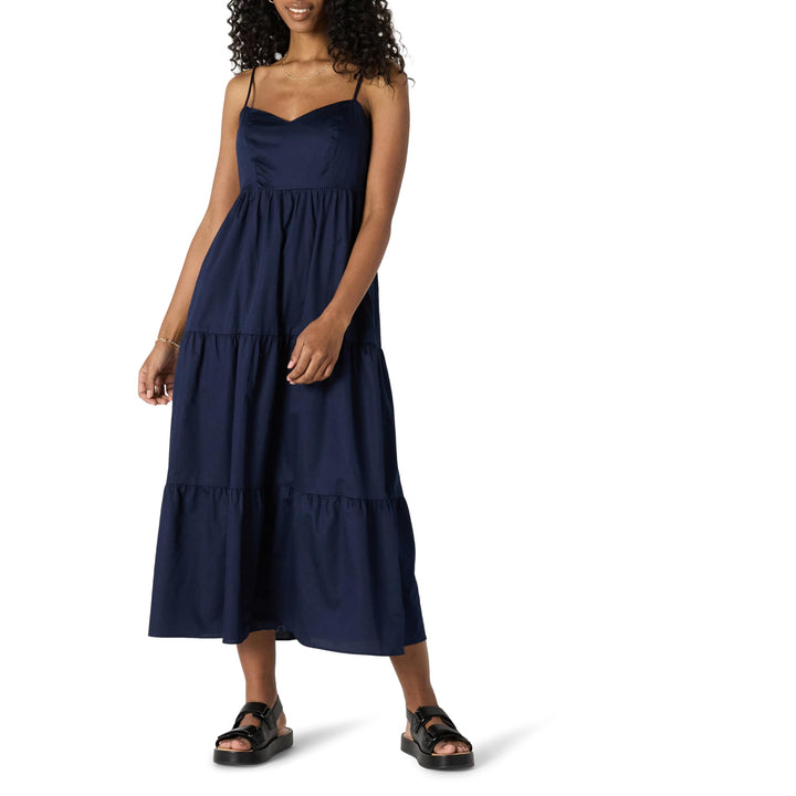 Delyth Maxikleid Damen – V-Ausschnitt, Verstellbare Träger & A-Linie mit Volants