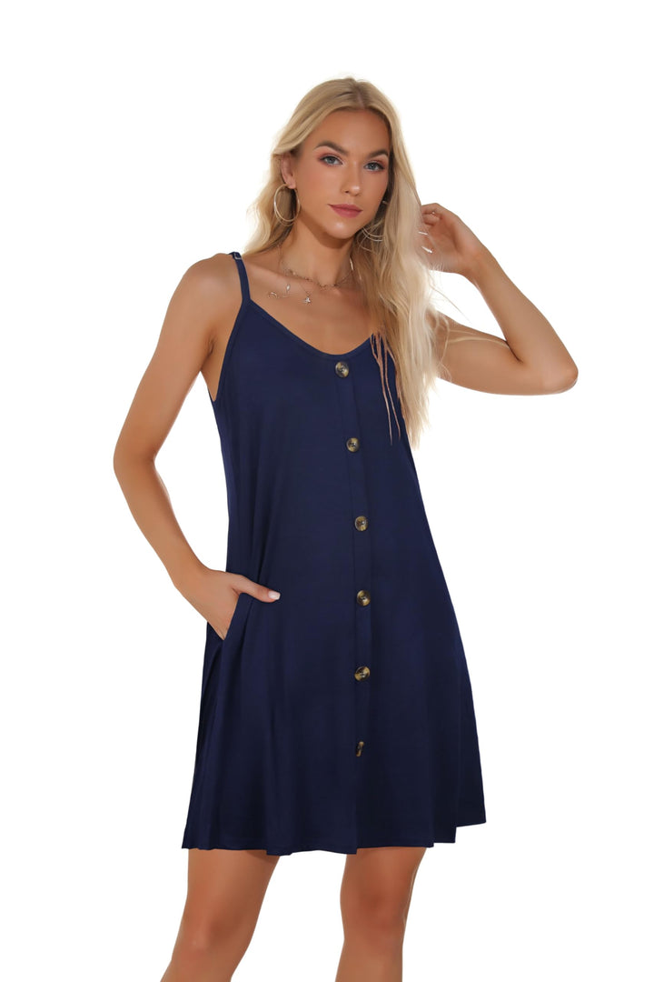 Veloura Vestito Estivo Donna – Spalline Sottili Regolabili, Scollo a V & Tasche Casual