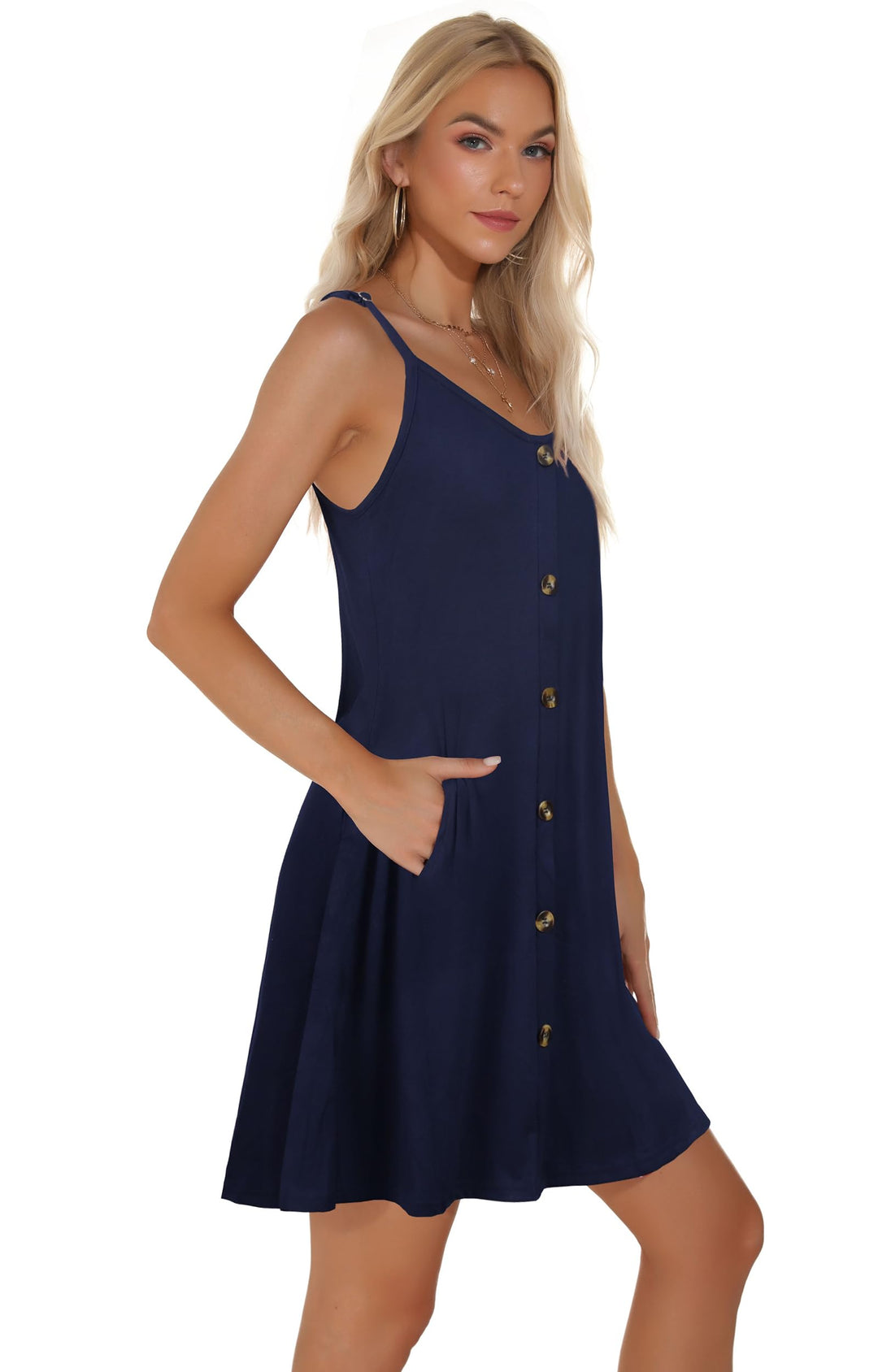 Veloura Vestito Estivo Donna – Spalline Sottili Regolabili, Scollo a V & Tasche Casual