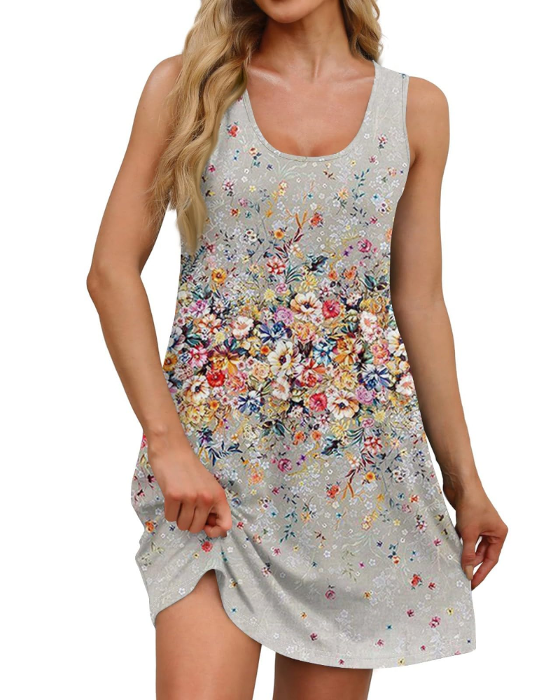 Nikka Vestito Estivo Donna – Mini Floreale, Senza Maniche & Abito Casual con Tasche