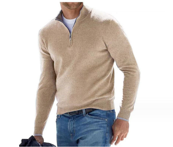 Pulover pentru bărbați cu mânecă lungă | Fermoar pe jumătate