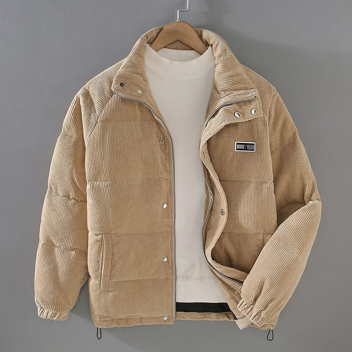 Sandro Giacca in Velluto a Coste da Uomo – Giacca Oversize con Fodera Morbida e Chiusura con Zip