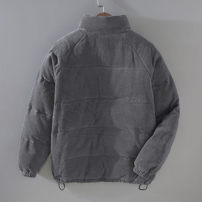 Sandro Giacca in Velluto a Coste da Uomo – Giacca Oversize con Fodera Morbida e Chiusura con Zip
