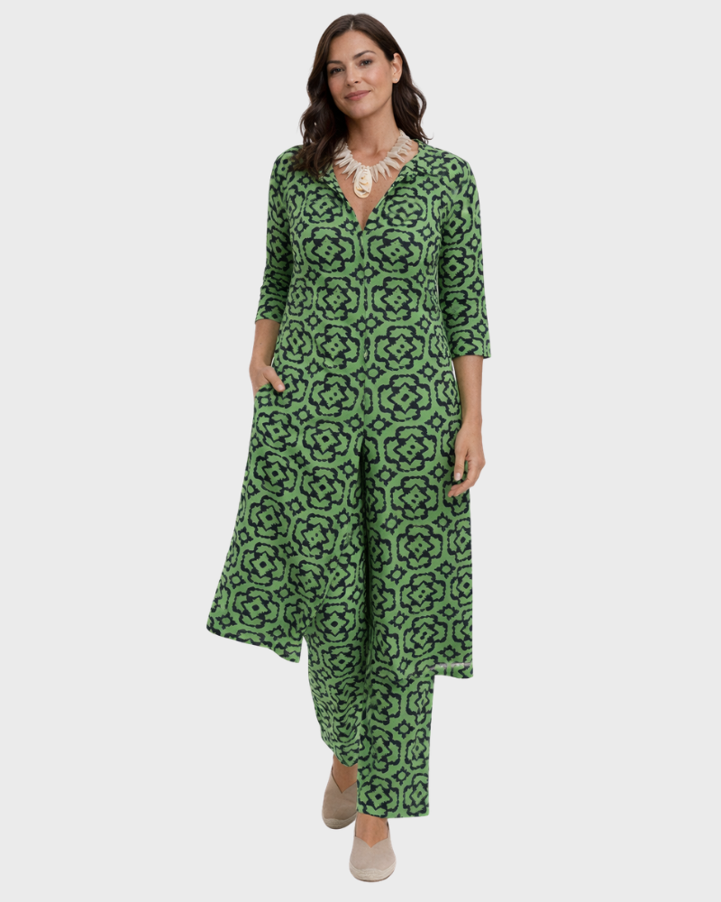 Set Eliza Donna Elegant Două Piese – Compleu Tunică și Pantaloni Fluid Respirabil