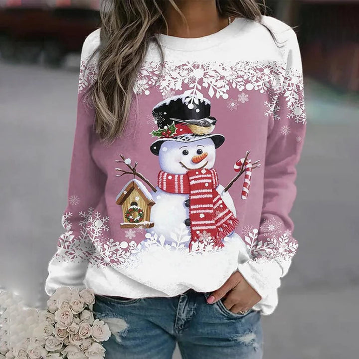 Julesweater med rund hals til kvinder | Vintermodel