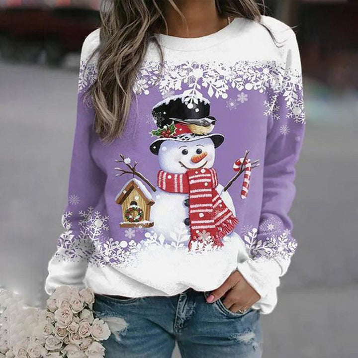 Julesweater med rund hals til kvinder | Vintermodel