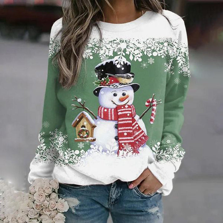 Julesweater med rund hals til kvinder | Vintermodel