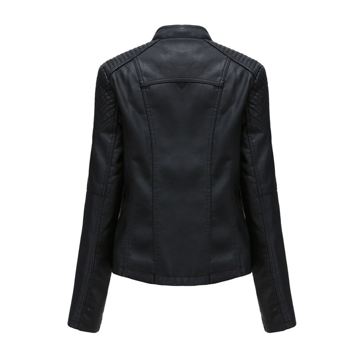 Chaqueta de piel para mujer con cremallera | manga larga