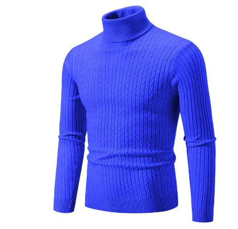 Pulover Orlan pentru bărbați cu guler înalt – Pulover cu dungi strâmte, croială slim, din acrilic moale și cald