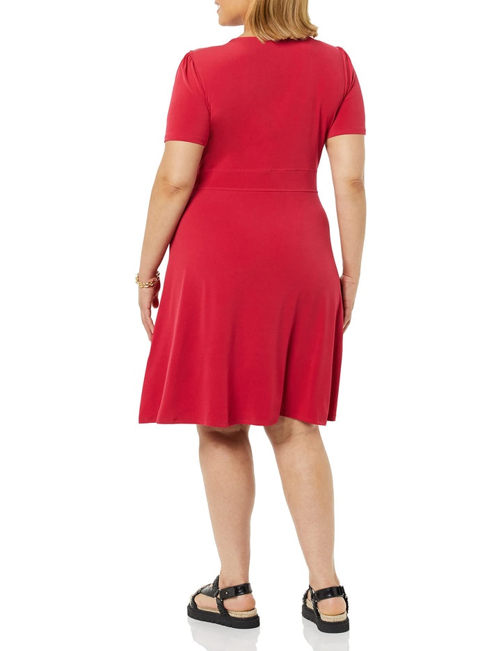 Novaria Vestito Donna Fit & Flare – Scollo a V, Jersey Elasticizzato & A-Line Floreale