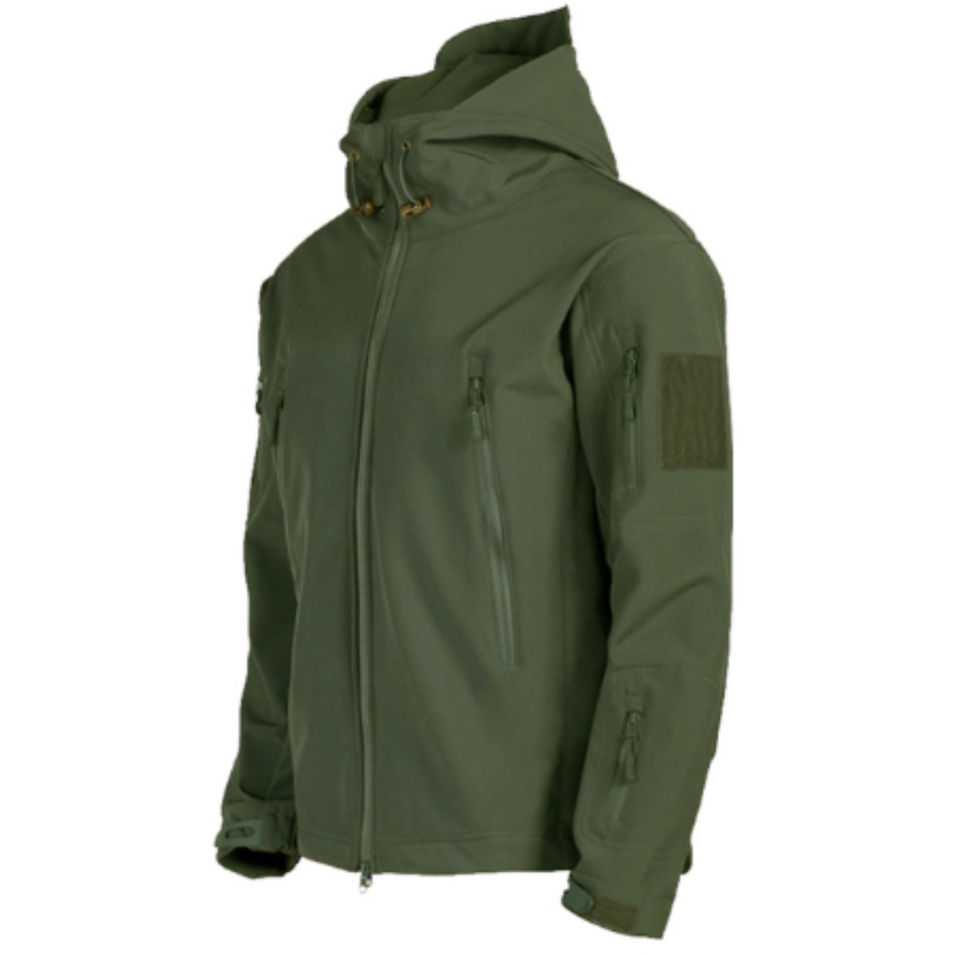 Darius Giacca Militare Uomo – Nepromokavá a Větruodolná Softshell Bunda s Taktickou Kapucí