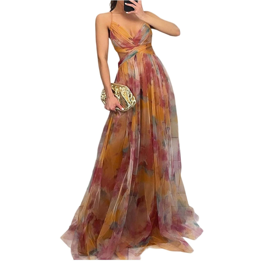 Evania Abito Elegante Donna – Spalle Scoperte, Tulle A-Line & Spacco Maxi da Sera