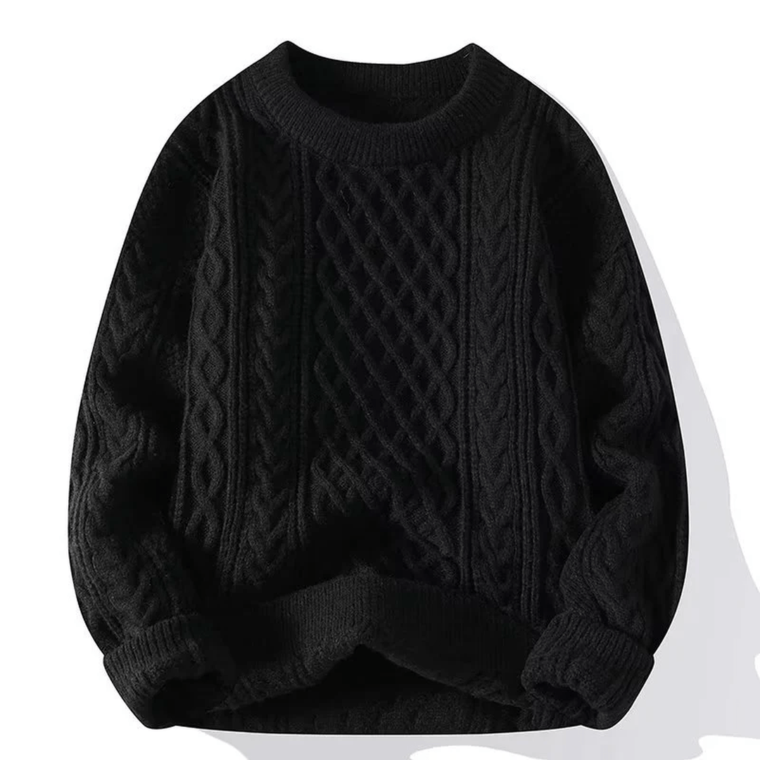 Raven Maglione Uomo a Trecce – Pullover in Misto Lana con Vestibilità Rilassata