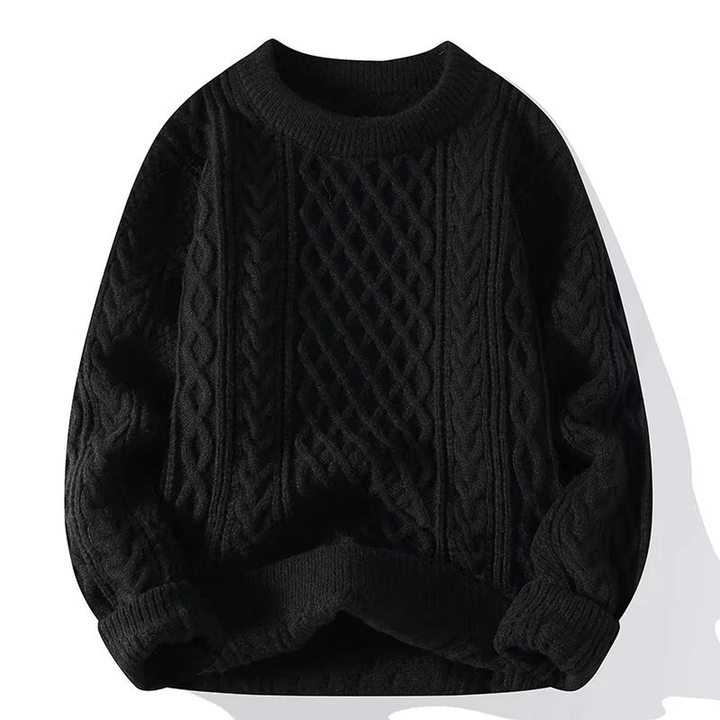 Raven Maglione Uomo a Trecce – Pullover in Misto Lana con Vestibilità Rilassata