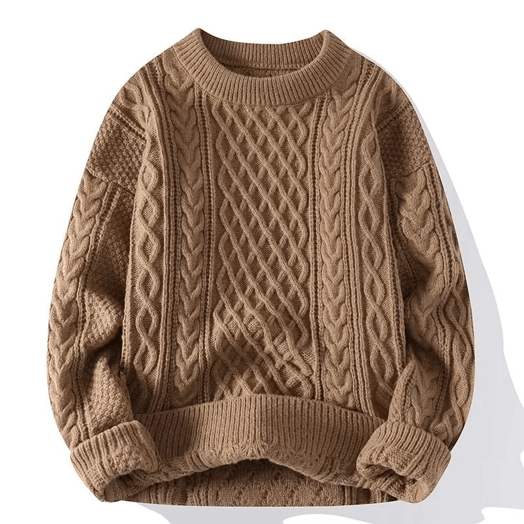 Raven Maglione Uomo a Trecce – Pullover in Misto Lana con Vestibilità Rilassata