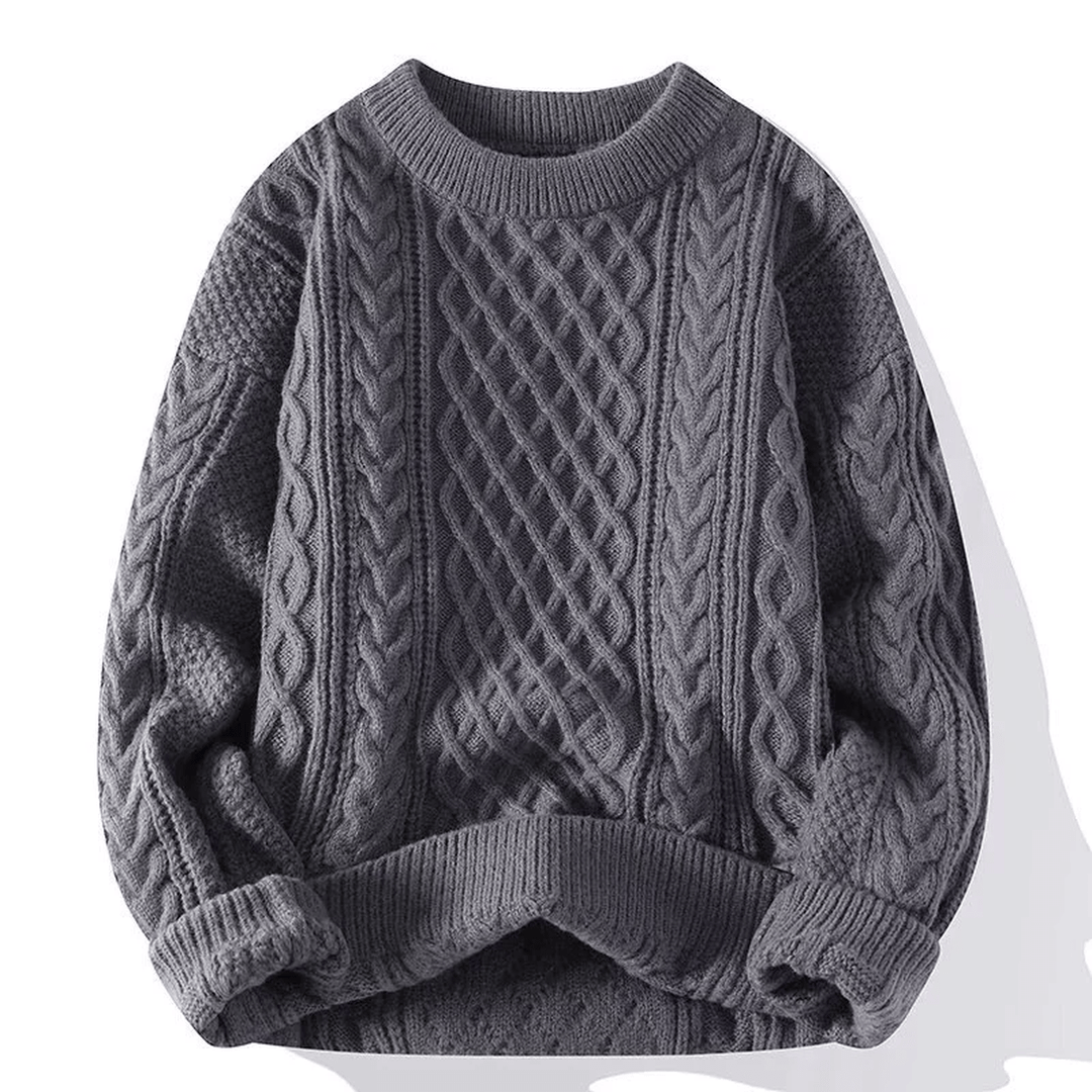 Raven Maglione Uomo a Trecce – Pullover in Misto Lana con Vestibilità Rilassata