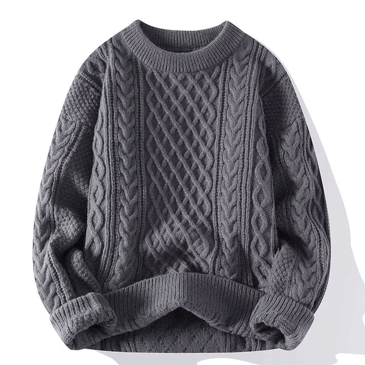 Raven Maglione Uomo a Trecce – Pullover in Misto Lana con Vestibilità Rilassata
