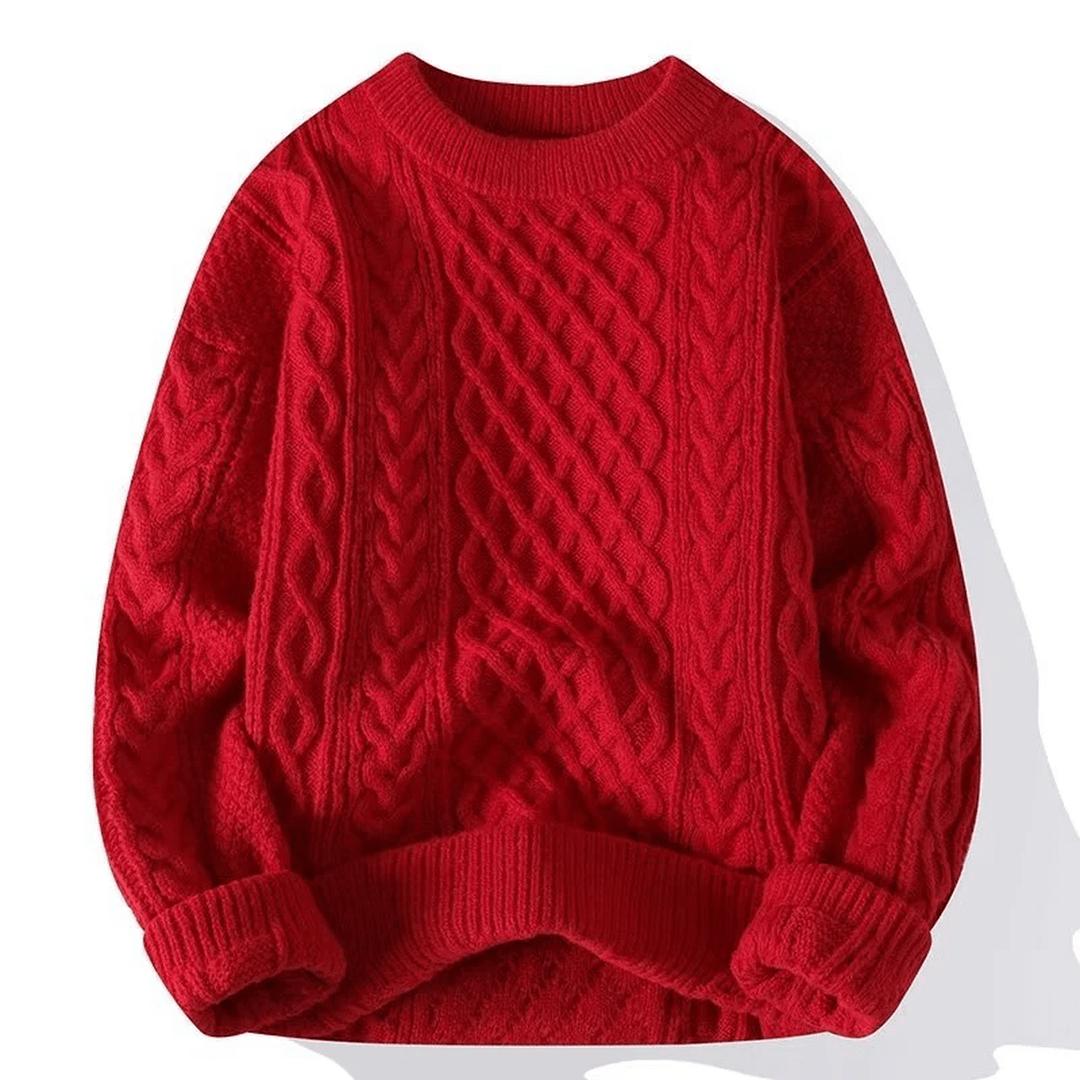 Raven Maglione Uomo a Trecce – Pullover in Misto Lana con Vestibilità Rilassata