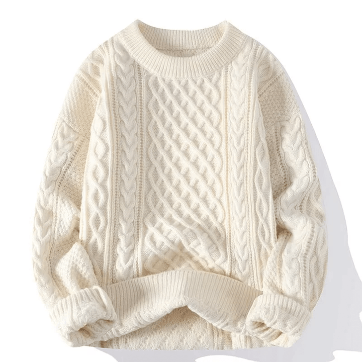 Raven Maglione Uomo a Trecce – Pullover in Misto Lana con Vestibilità Rilassata