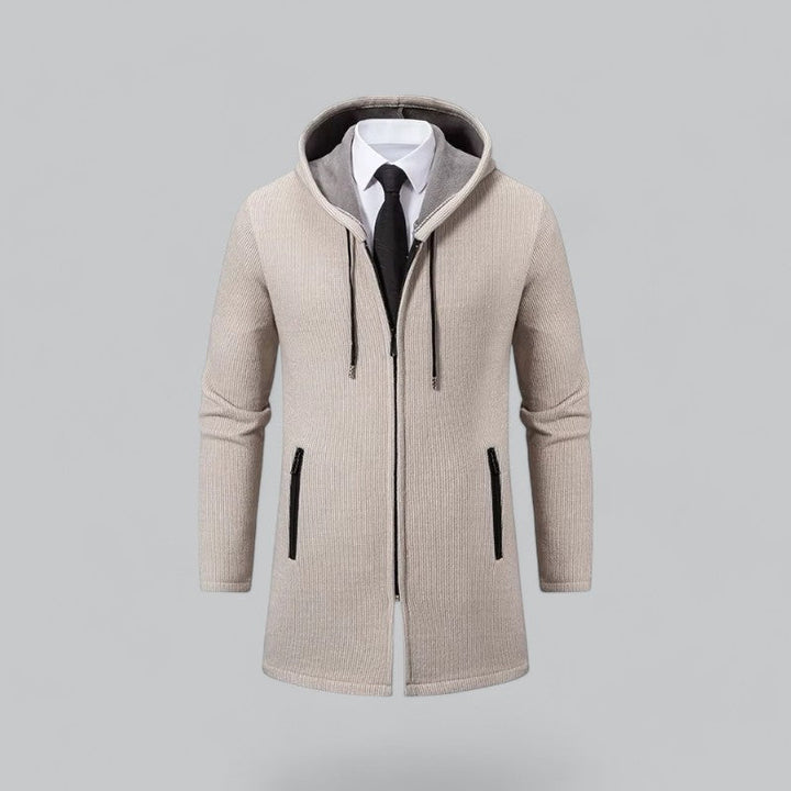 Caleb Cappotto Uomo con Cappuccio – Giacca Slim Fit in Look Lana con Fodera in Fleece