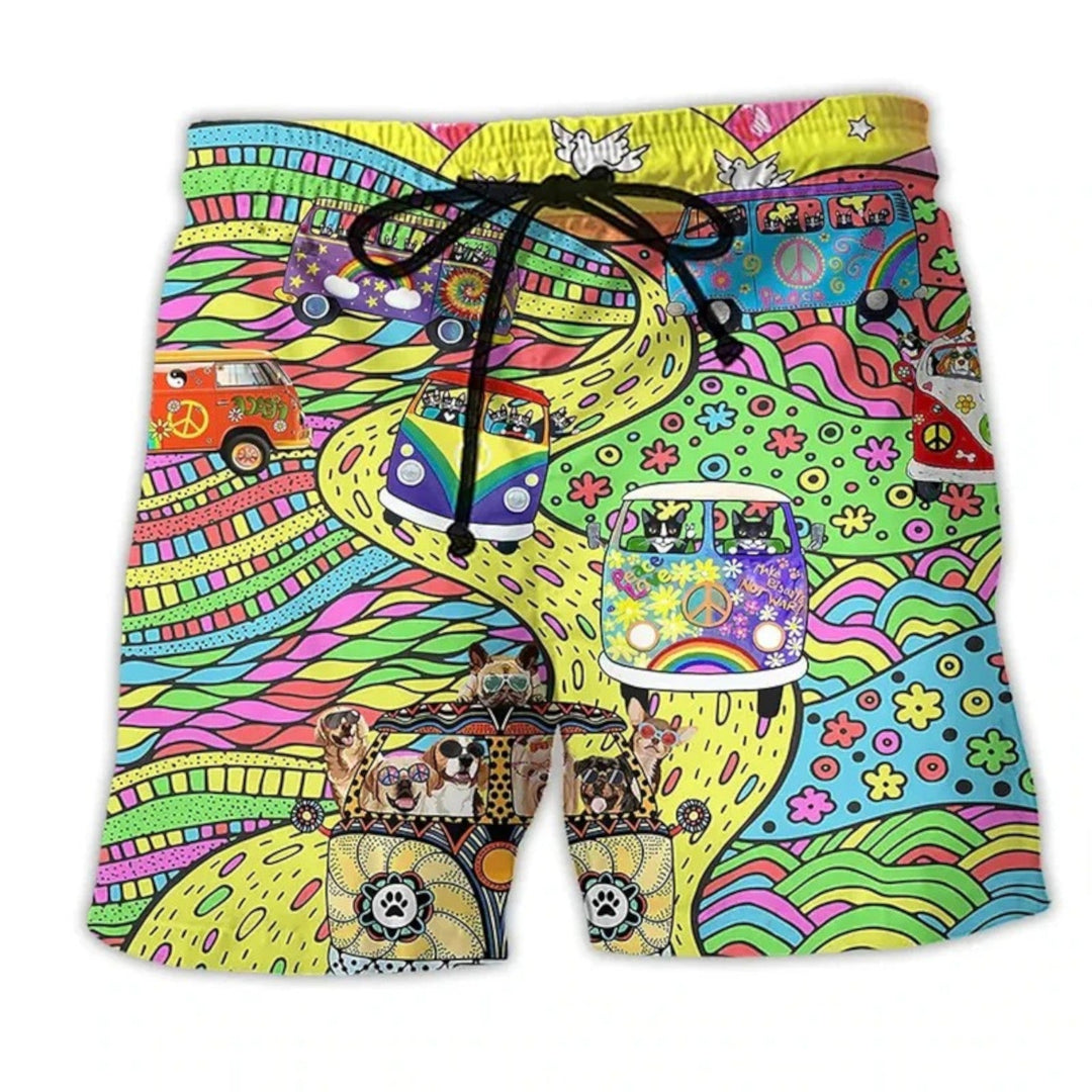 Léo | Trykte Strandshorts til Mænd | Sommer