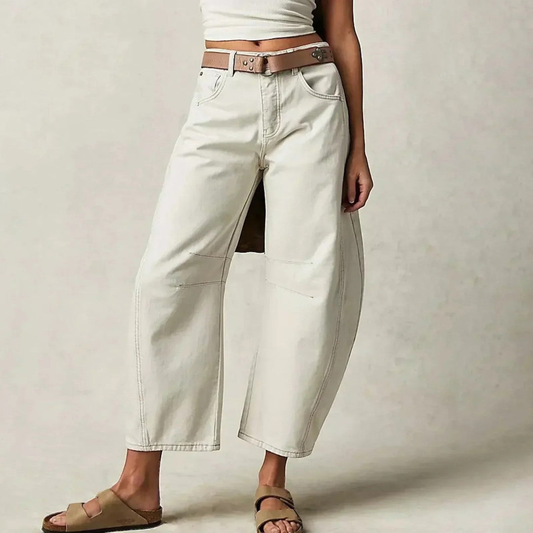 Calista | Pantaloni In Denim Casual A Gamba Larga Per Donna