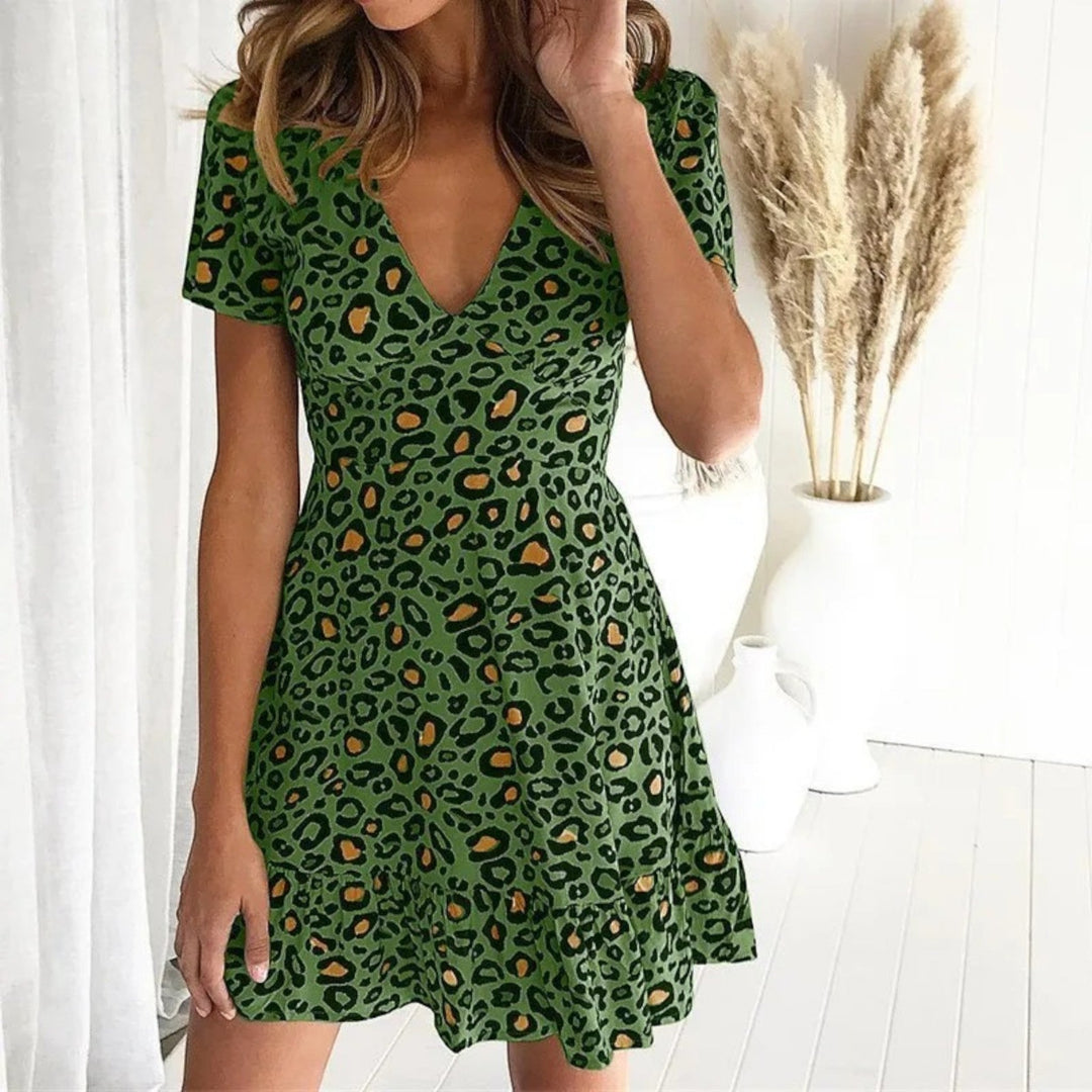 Rochie leopard la modă pentru femei | Mini
