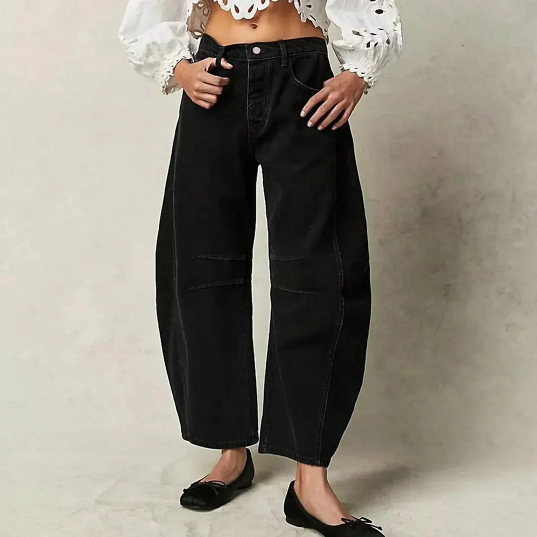 Calista | Pantaloni In Denim Casual A Gamba Larga Per Donna